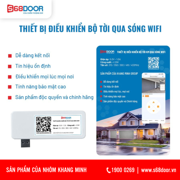 Bộ Điều Khiển Thông Minh Cửa Cuốn S68 Bằng Wifi Camera